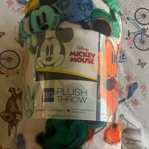 Disney Mickey Mouse Plush Throw - Green, Blue, Orange, Black, White